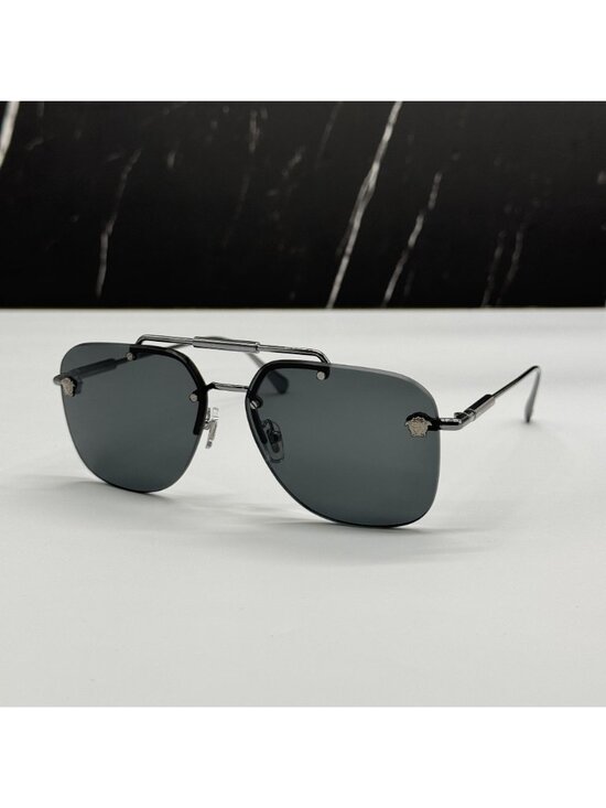 Versace VE2296 1001/87 Pilot Gray Silver Unisex Sunglasses Authentic NEW